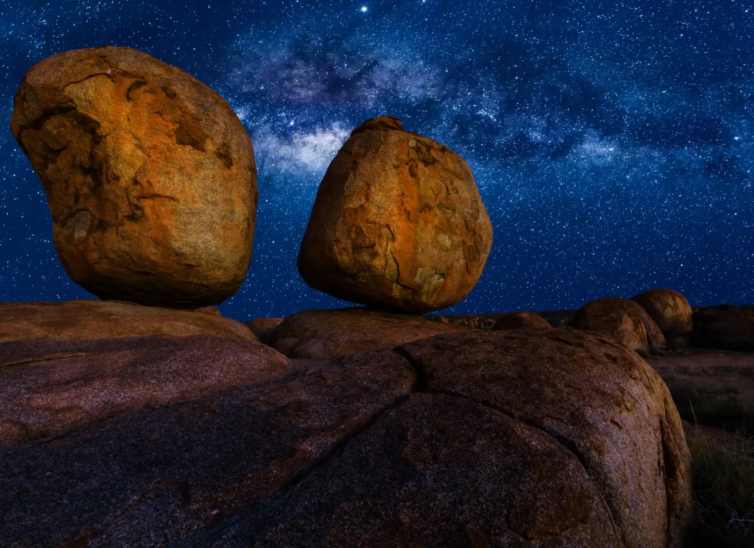 Devils Marbles under the Milky Way in Northern Territory, Australia